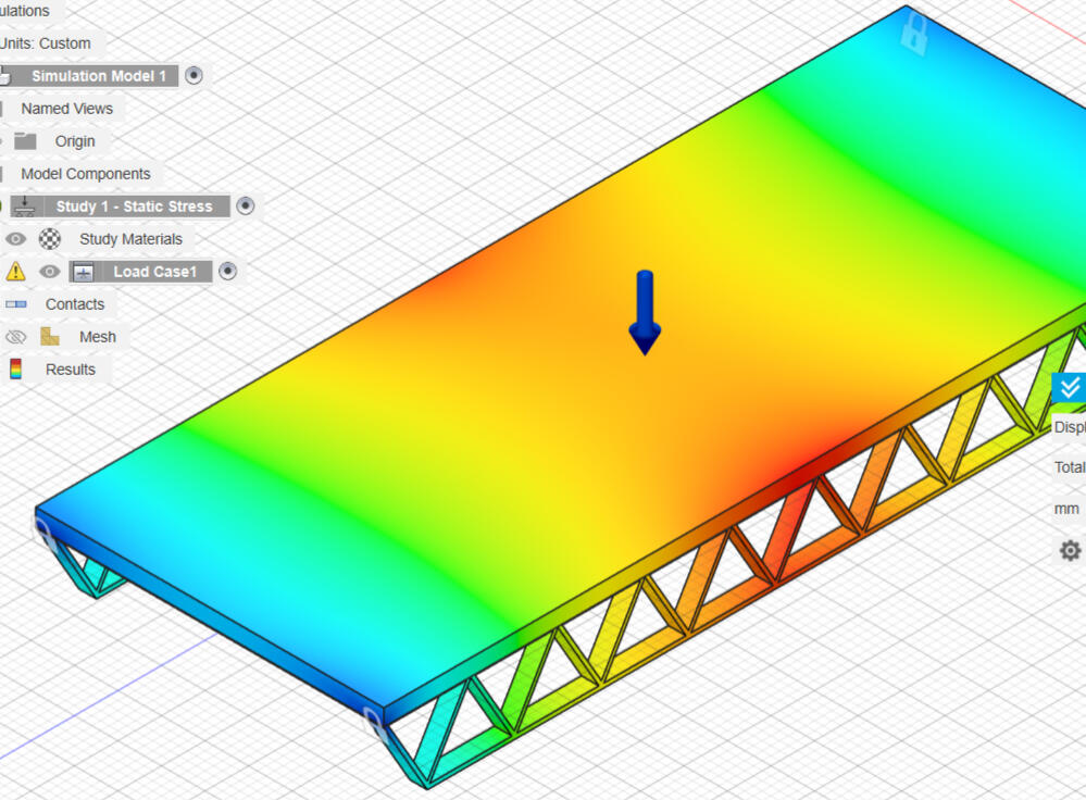 Stress testing simulation on bridge design